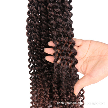 Free Sample ombre 100% kanekalon bohemian passion twist top selling 613 18inch braids water wave crochet hair passion twist hair